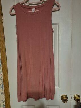 mts Sleeveless Midi Swing Dress in Dusty Rose